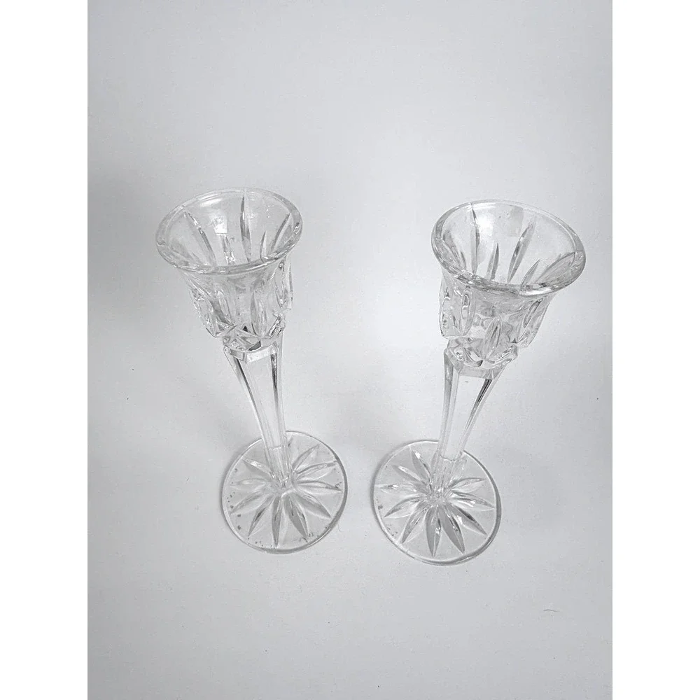 Vintage‎ Gorham Lady Anne Crystal Candlesticks Pair Lead Crystal Germany Wedding